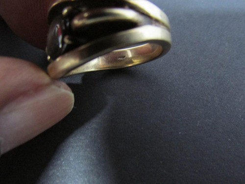 14k Solid Yellow Gold Black Star Sapphire Men's Ring With Shadow Box Setting 10g - Picture 9 of 12