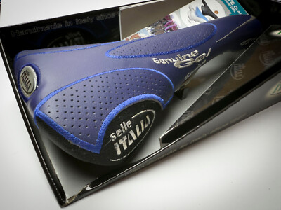 Selle Italia Flite Genuine Gel Leather Titanium Blue New In