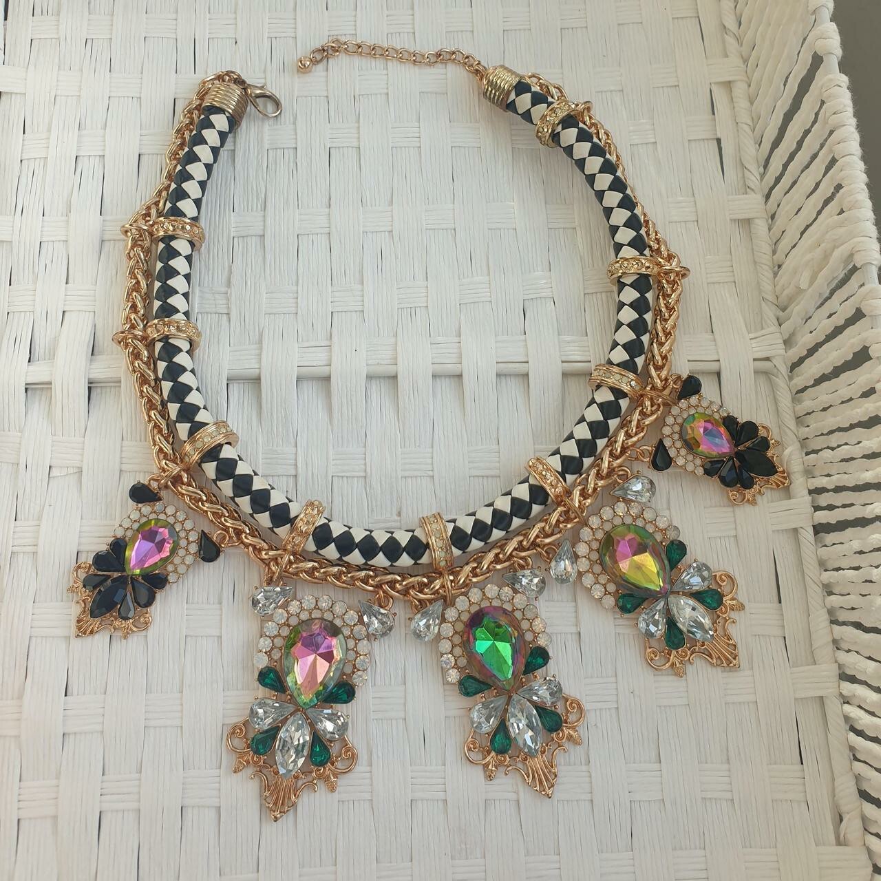Retro Beautiful Multi Colour Statement Necklace S… - image 5