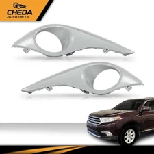 Fit For 2011-2013 Toyota Highlander Front Bumper Fog Light Lamp Cover Bezel Trim