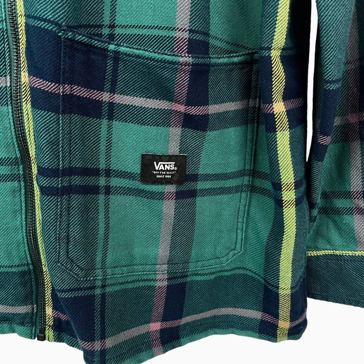 VANS Light Zipper Jacket L/S Shirt Flannel Shacket Mens VANS Light Zipper Jacket L/S Shirt Flannel Shacket Mens