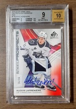 2019 2019-20 SP GAME USED CHL ALEXIS LAFRENIERE RED PATCH AUTO 16/90 BGS 9 #1