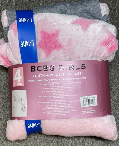 NEW BCBG 4 Pieces Girls' Super Soft Lounge Pajamas Set L-14/16 - Picture 3 of 3