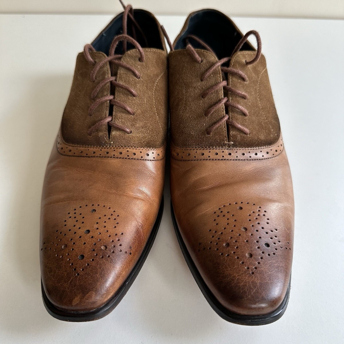 Oliver Sweeney Two Tone Tan Brown Suede Leather Shoes Sanago  display picture 1