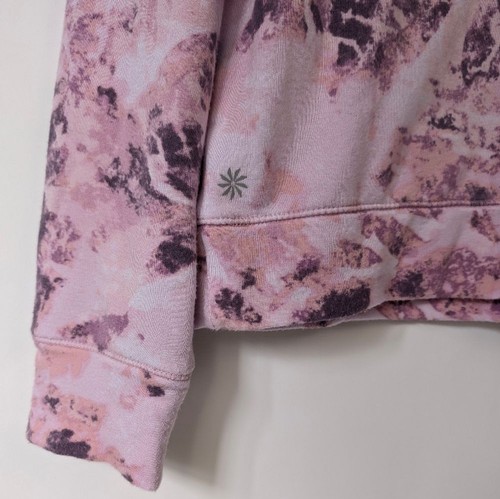 Athleta Girl Tie Dye Hoodie Pink Purple Pullover Sweatshirt Kangaroo Pocket XXL - Picture 6 of 9