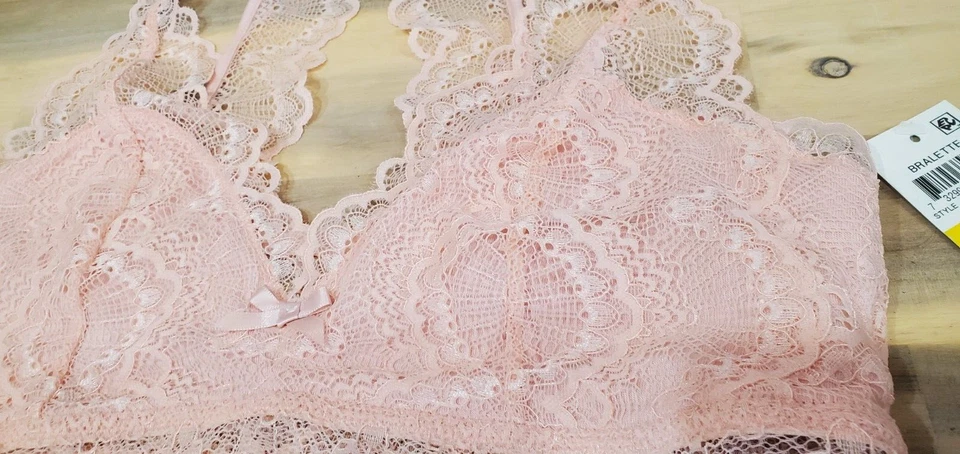 Jenni by Jennifer Moore Women's Pink Sexy Lace Accent Wireless Bralette  Medium - Image 4 of 4