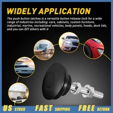 Auto Bumper Latch Push Button Quick Release Hood Pins Bonnet Lock Clip Upgrade V