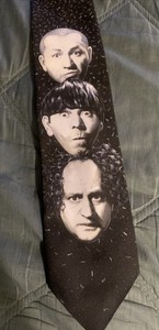 Vintage Three Stooges Novelty Tie Larry Moe Curly- R. Marlin USA Made 1996 Used