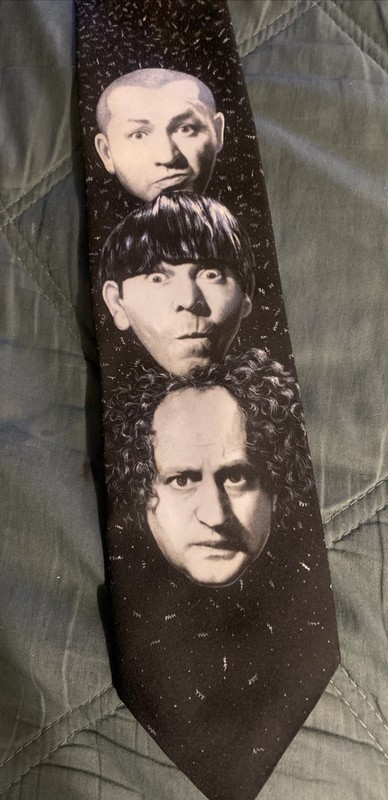 Vintage Three Stooges Novelty Tie Larry Moe Curly- R. Marlin USA Made 1996 Used