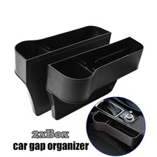 2PCS Car Seat Gap Filler Organizer Storage Box Console Side Pocket Phones Cards