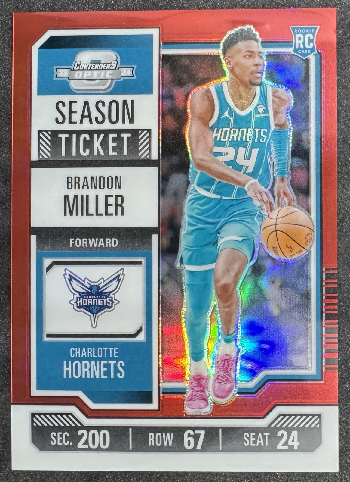 Brandon Miller 2023-24 Panini Contenders Optic RC Red Prizm #11