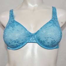 36C UNBRANDED Unlined Lace Underwire Bra Blue