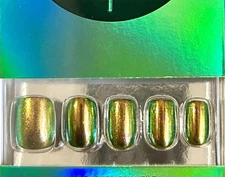 Red Aspen Press On Squoval Acrylic Holo Chrome Haunting Huxley SOLD OUT🧪