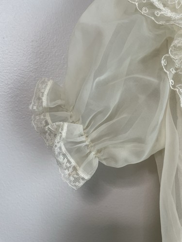 Vintage ivory lace girls dress tiered ruffles Fancy - Picture 3 of 21