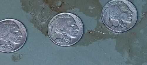 Lot of 3 1936-D Buffalo Nickels Full Date Denver Mint US Coins