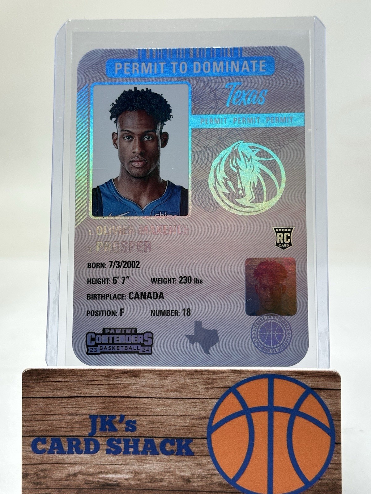 2023-24 Panini Contenders Olivier-Maxence Prosper Permit To Dominate RC #24