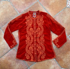 Pretty Johnny Was Embroidered Button Up Blouse Top Shirt Size S