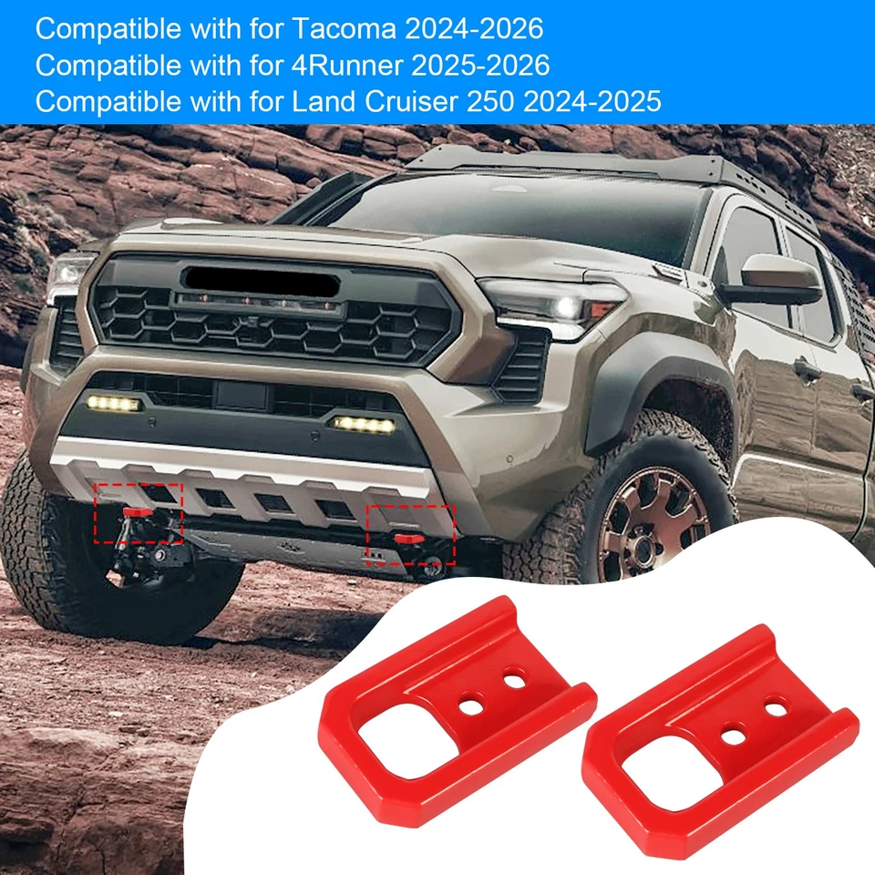 Soporte de gancho de remolque delantero 4Runner para Toyota Tacoma Land Cruiser 250 2024-2026 Foto 3 de 4