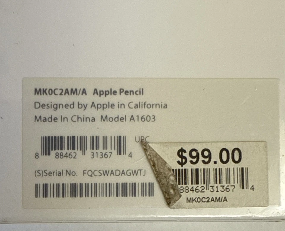 Apple Pencil 1st Generation Model MK0C2AM/A White Factory Sealed - Image 2 of 4
