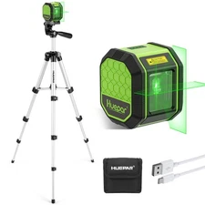 Laser Level with 42 Inch Tripod, 100Ft Leveling Laser Level Rechargeable Gree...