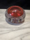 Vintage Murano Barbini Red Bullicante Art Glass Paperweight – Controlled Bubble