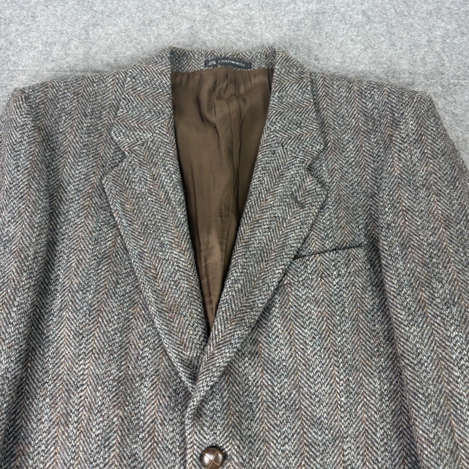 Blazer Harris Tweed Para Hombres 40S Multi Cuadros Espiga Chaqueta Country Chatsworth Foto 2 de 4