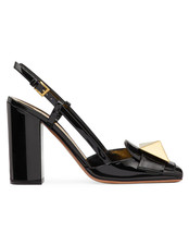 Valentino Garavani One Stud Patent Leather Slingback Heels Womens EU 37.5 $1,100