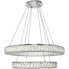 Elegant Lighting 3503G32C Monroe LED 32 inch Chrome Chandelier Ceiling Light
