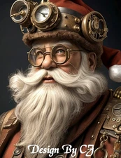 Steampunk SantaClaus Printable AI Generated Digital Art Image Christmas Download