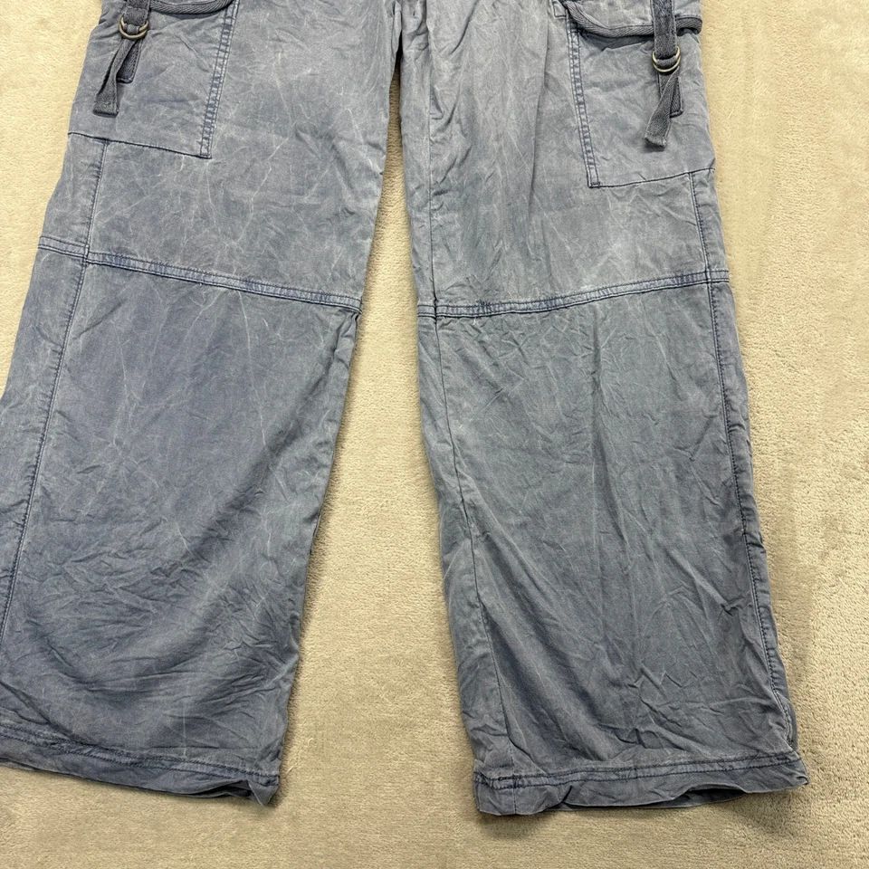 Calça American Eagle feminina 4 cinza lavagem carga cintura super alta folgada perna larga Y2K - Imagem 2 de 4