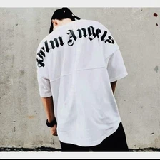 Palm Angels Oversized T-Shirt | Streetwear Gothic Print | Unisex Summer Tee