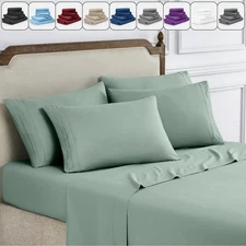 Deep Pocket 6 Piece Sheet Set Queen King Size Hotel Quality Microfiber Comfort