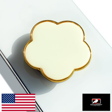 On The Grip Elegant Mocha Flower Phone Grip - Artistic, Expandable, Collapsible