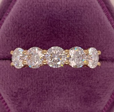 5 Ct Round Cut Natural Diamond Eternity Wedding Band 14K Yellow Gold Size 5 6 7