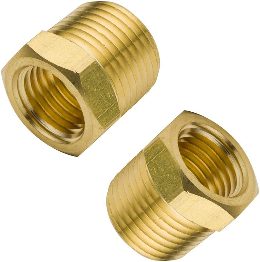 Brass Pipe Fitting Hex Bushing 3/4" NPT Male X 3/8" NPT Female Adapter
