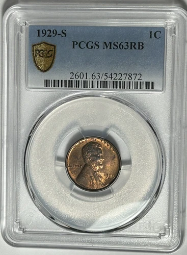 1929 S LINCOLN CENT PCGS MS 63 RB