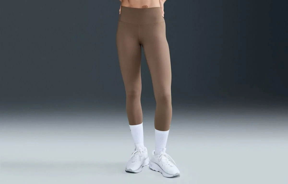 NIKE Womens Brown One High-Rise 7/8 Leggings UK 10 Small BNWT