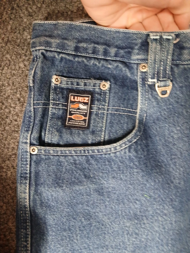 Vintage Lugz Jeans Mens 34x32 Blue Astro  Y2K Skater Denim Pants - Image 4 of 4