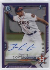2021 Bowman Chrome Prospect Purple Refractor 18/250 JC Correa #CPA-JCO Auto 0q4s