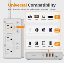 TESSAN 220V to 110V Voltage Converter, International Universal Travel Adapter