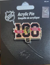 2025-26 CHICAGO BLACKHAWKS LAPEL PIN NHL HOCKEY 100TH ANNIVERSARY SHIPS NOW!!
