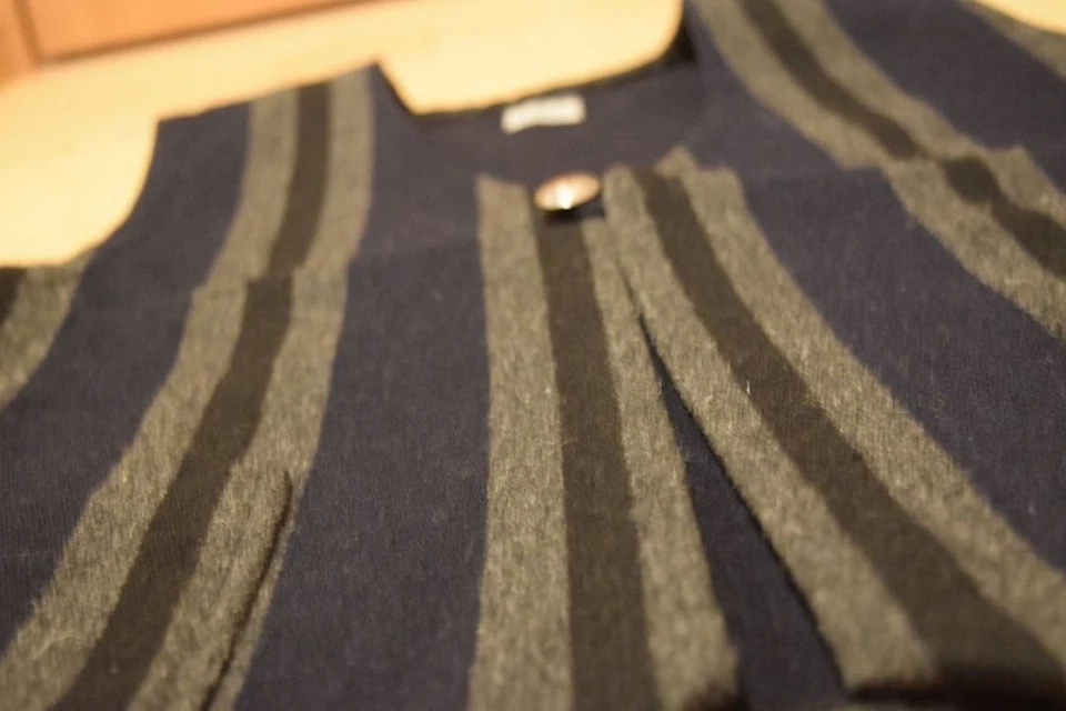 orSlow Wool Vest Men’s Navy Gray Stripe Size 2 Made in Japan F/S - Image 4 of 4