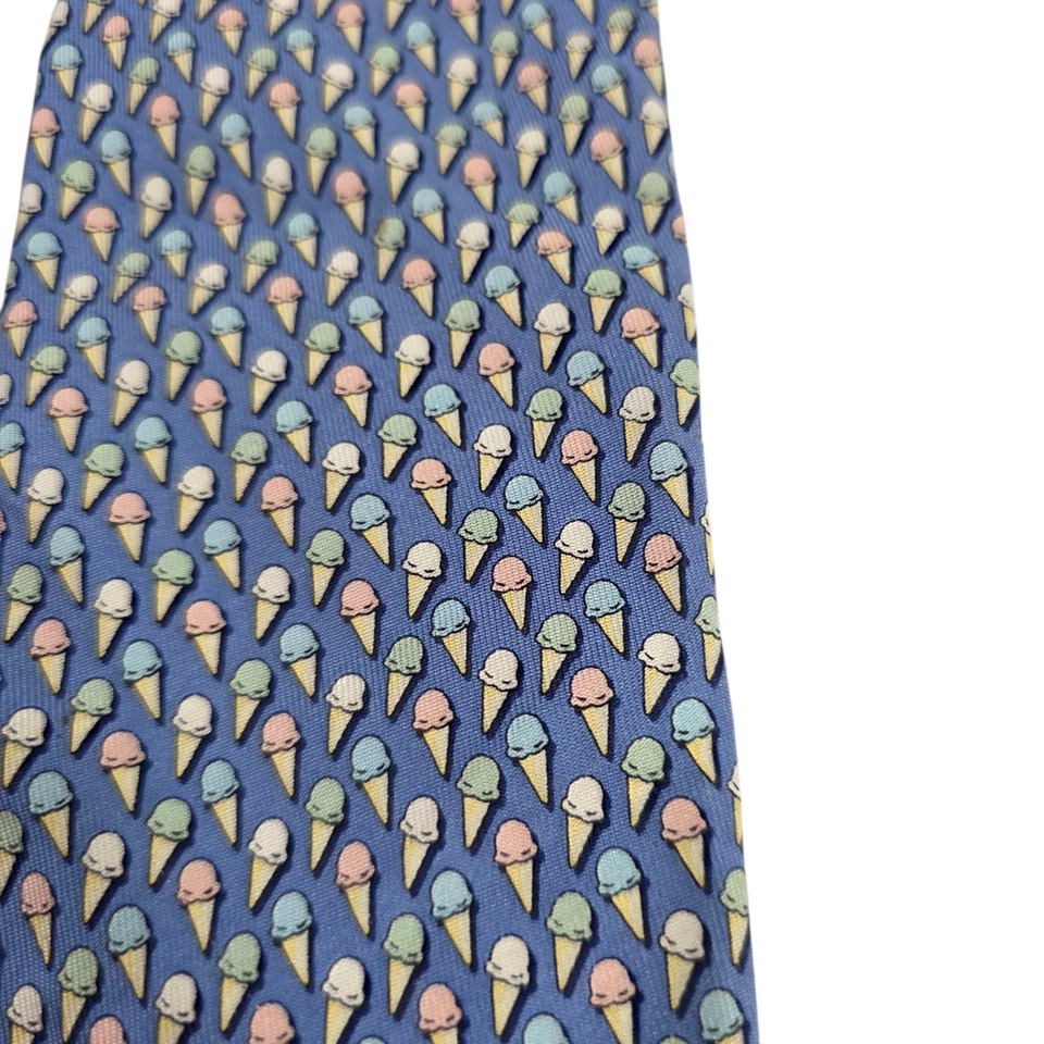 Corbata para Hombres Vineyard Vines Azul Seda Helado Marthas Vineyard EE. UU. Novedad Foto 4 de 4