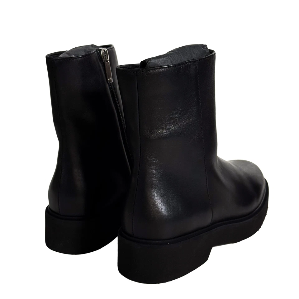 Botas al tobillo Aquatalia para mujer Maddie de cuero de becerro impermeables negras - talla 9,5 M Foto 4 de 4