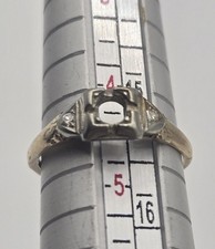 Vintage Art Deco 14K Yellow Gold Engagement Ring Semi Mount Setting 2 Diamonds