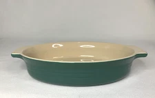 LE CREUSET Dark Green Stoneware Oval Casserole Baker 10.5 in. x 8 in. 2 Qt 03.05