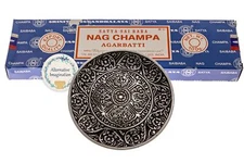 Nag Champa With Tibetan Incense Burner Holder 100 Grams Of Satya Sai Baba Incens