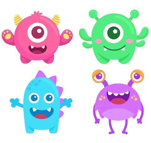 Cake Toppers Cute Colourful Monsters 24 Stand Up Edible Wafer Paper Toppers - Picture 4 of 8