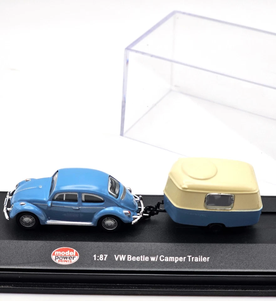 Model Power Mini VW Beetle with Camper Trailer 1:87 Scale (A9) - Image 3 of 4