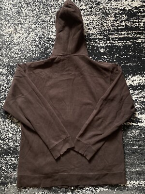 Vintage Avirex Hoodie Men's XL Brown Full Zip Skull Winged